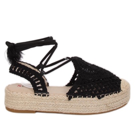 Espadrillas nere traforate YQ233 Black nero