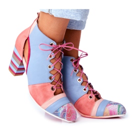 Stivali Donna Con Tacco Pelle Maciejka Primavera 03938-15 blu rosa