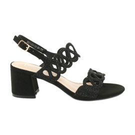 Sandali neri con zirconi Filippo DS1355 / 20 BK nero
