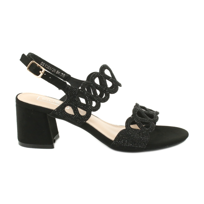 Sandali neri con zirconi Filippo DS1355 / 20 BK nero