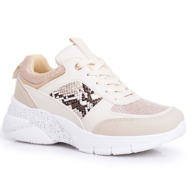 Scarpe Sportive Donna Beige Glitter Lisbona