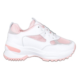 SHELOVET Sneakers bianche e rosa bianco