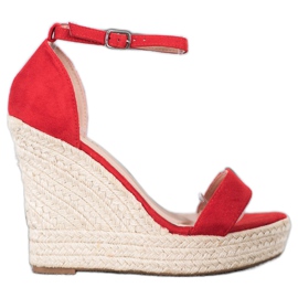 SHELOVET Sandali con zeppa sexy rosso