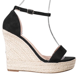 SHELOVET Sandali con zeppa sexy nero