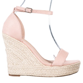 SHELOVET Sandali con zeppa sexy rosa