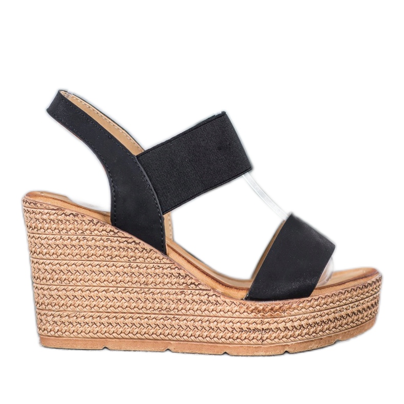 Sea Elves Sandali slip-on con zeppa nero