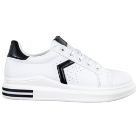 SHELOVET Scarpe sportive in ecopelle bianca