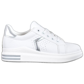 SHELOVET Scarpe sportive in ecopelle bianca