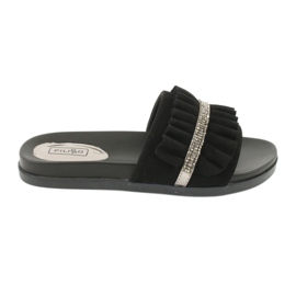 Filippo Flip Black Flip con fronzoli e zirconi nero