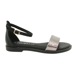 Sandali in pelle Filippo DS1285 / 20 BK SI nero multicolore grigio