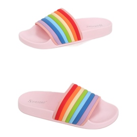 Pantofole rosa arcobaleno T325P Rosa multicolore