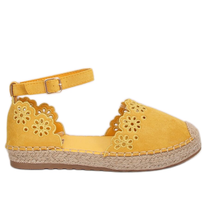Espadrillas traforate miele JH119 Giallo