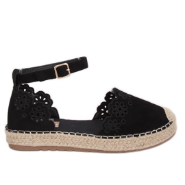 Espadrillas nere traforate JH119 Black nero