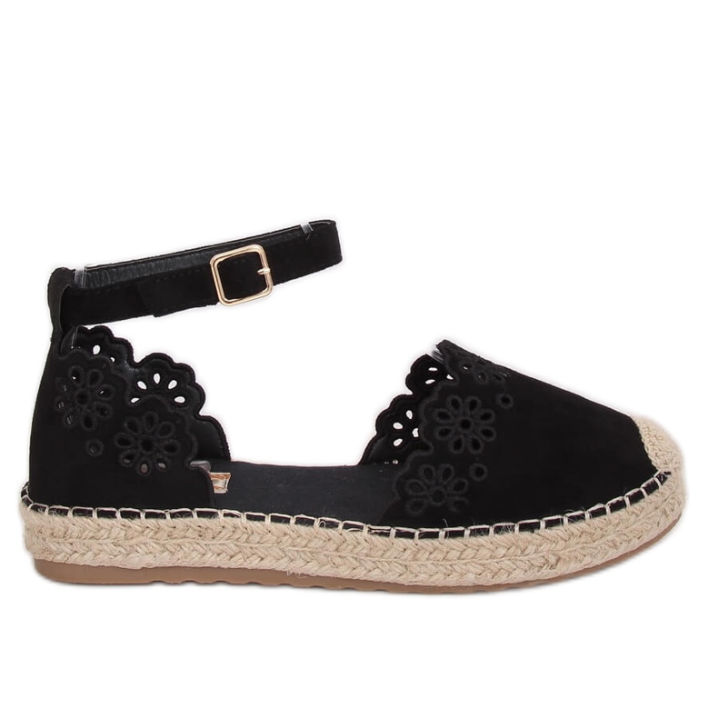 Espadrillas nere traforate JH119 Black nero