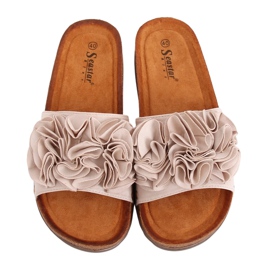 Pantofole da donna beige F191 Beige