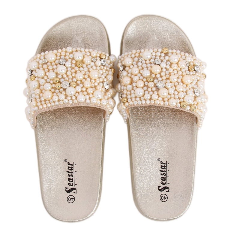 Ciabatte con perle BG66 Oro d'oro