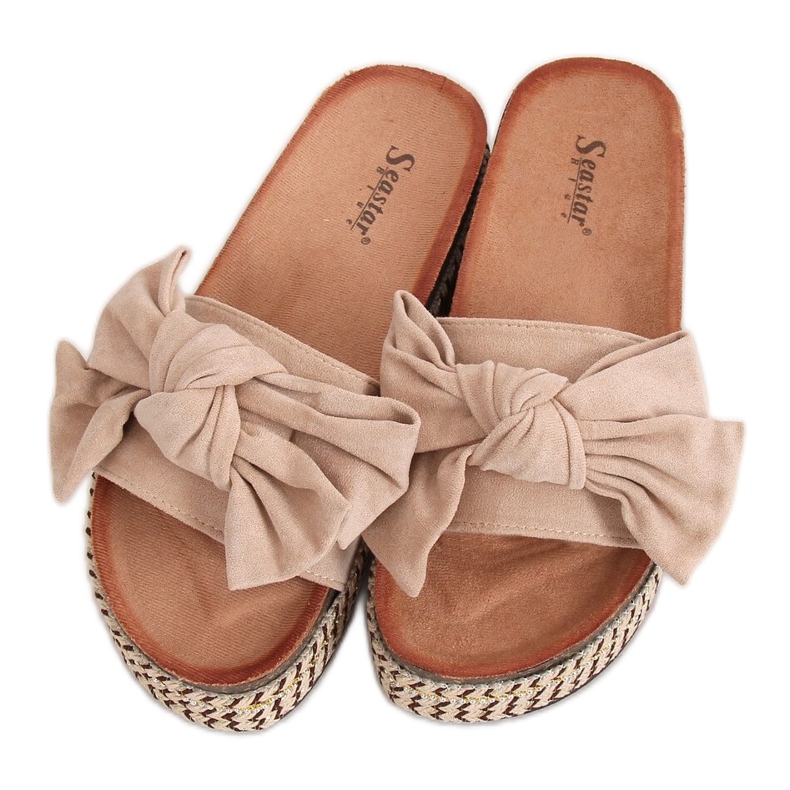 Ciabatte con suola alta beige CK137P Beige