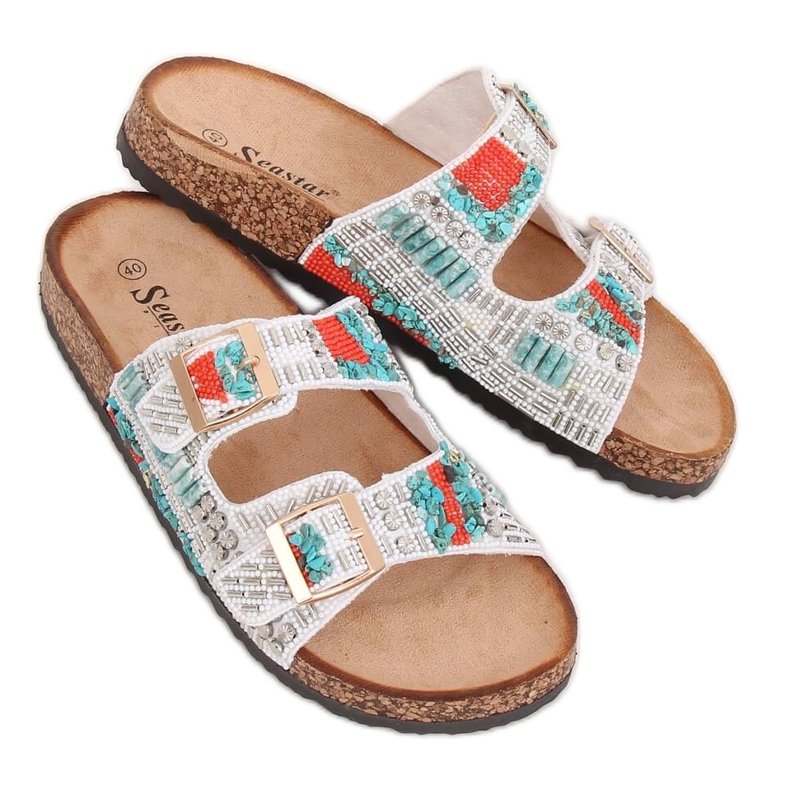 Scholki con perline bianche CK133P Bianco bianca multicolore
