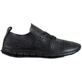 Camo Sneakers Traforate Con Ecopelle nero