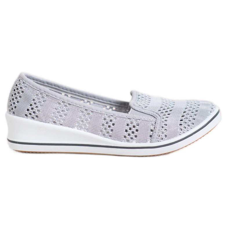 SHELOVET Ballerine traforate grigio