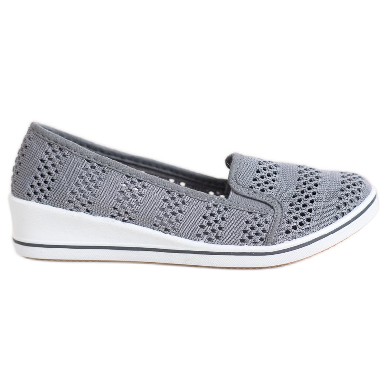SHELOVET Ballerine traforate grigio