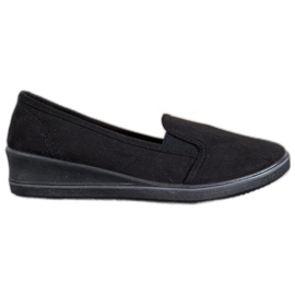 SHELOVET Slip in pelle scamosciata nero