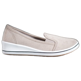 SHELOVET Slip in pelle scamosciata marrone