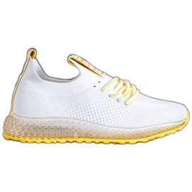 SHELOVET Sneakers Con Suola Gialla bianca