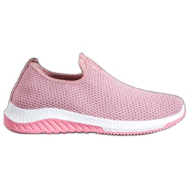 Renda Slipon traforati sulla piattaforma rosa