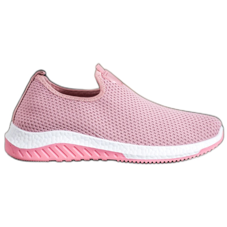 Renda Slipon traforati sulla piattaforma rosa