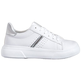 Renda Sneakers Con Inserti Argento bianca