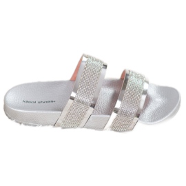 Ideal Shoes Pantofole Da Donna Con Cubic Zirconia grigio