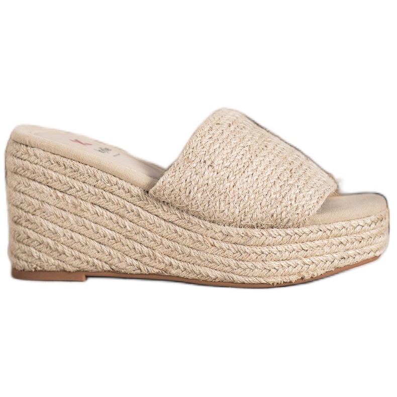 Kylie Pantofole con zeppa alla moda marrone