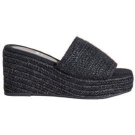 Kylie Pantofole con zeppa alla moda nero