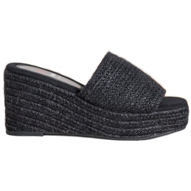 Kylie Pantofole con zeppa alla moda nero