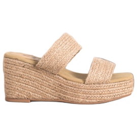 Kylie Pantofole con zeppa leggera beige