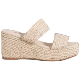 Kylie Pantofole con zeppa leggera beige