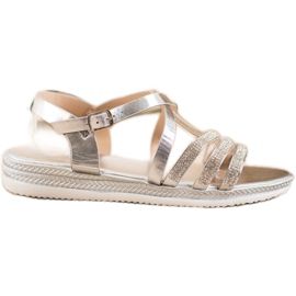 SHELOVET Comodi sandali argento grigio