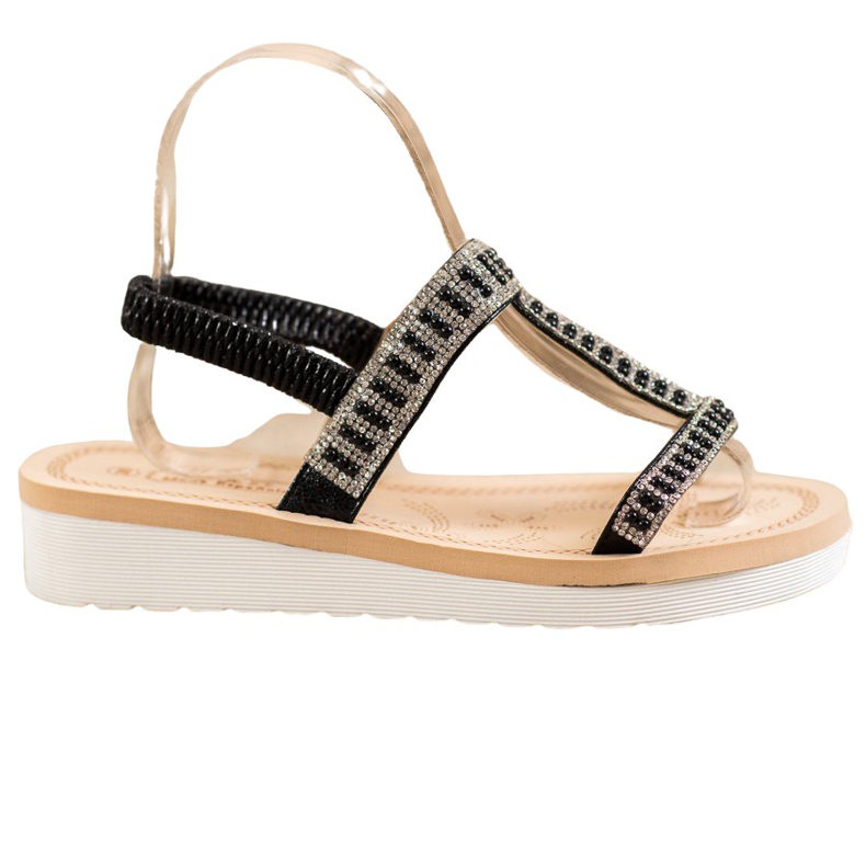 SHELOVET Sandali Slip-on Con Perline nero