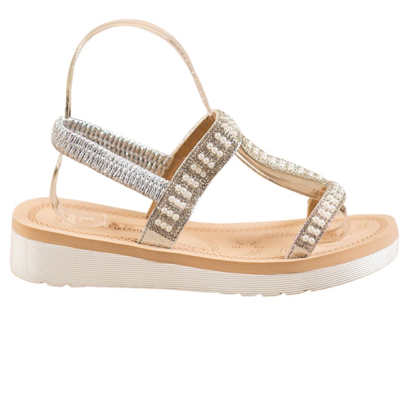 SHELOVET Sandali Slip-on Con Perline grigio