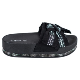 Queen Vivi Pantofole nere alla moda nero