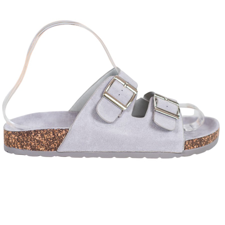 Queentina Comode Pantofole Con Fibbia grigio