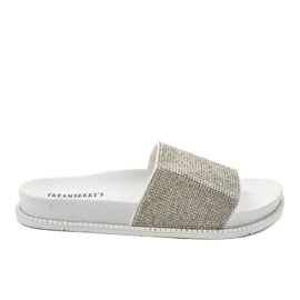 Pantofole bianche lucide RL216 bianco grigio