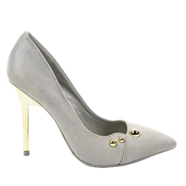 Tacchi alti classici grigi con borchie NE05P grigio