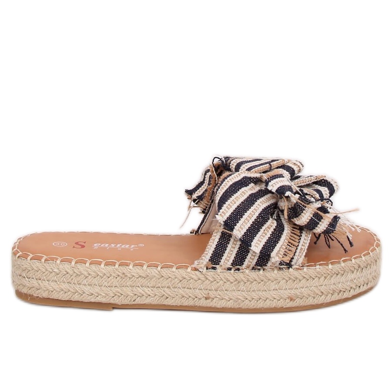 JH81P Pantofole espadrillas blu navy bianca nero