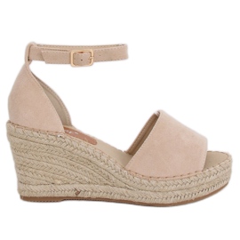 Espadrillas su zeppa beige TU147 Beige
