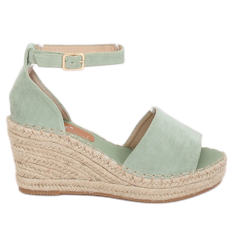 Espadrillas su zeppe menta TU147 Green verde