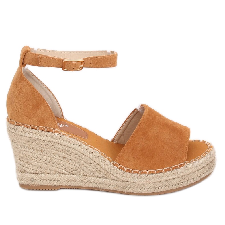 Espadrillas su zeppa cammello TU147 Camel marrone
