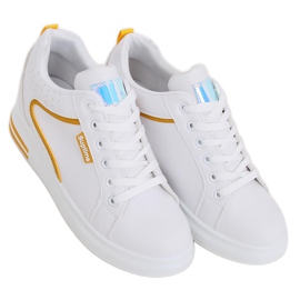 Sneakers bianche NB337 gialle con zeppa bianca giallo