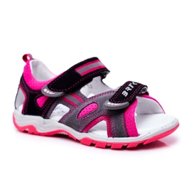 Bartek S.A. Sandali per bambini per ragazze profilattici Bartek T-16176-7 / 77G nero rosa grigio